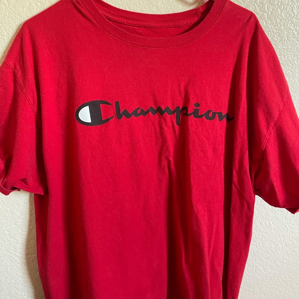 Red champion T-shirt